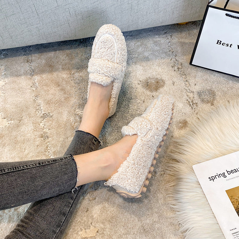 Mocassins en peluche pour femme