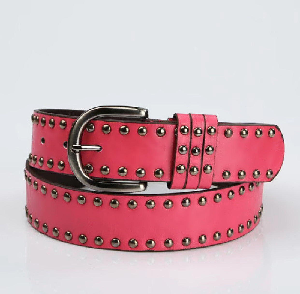 Ceinture Femme en Cuir Souple à Rivets