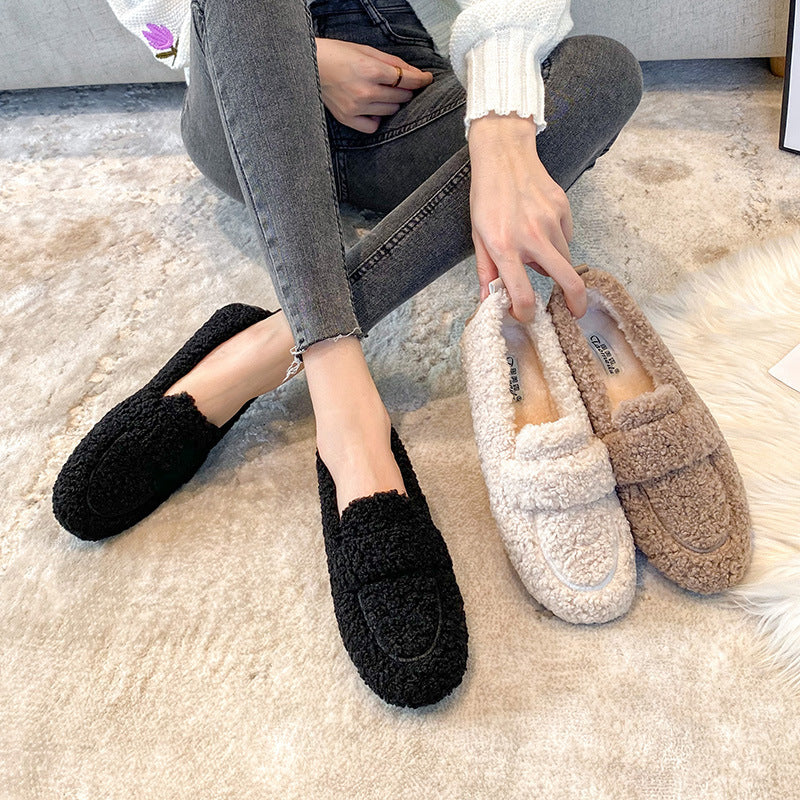 Mocassins en peluche pour femme
