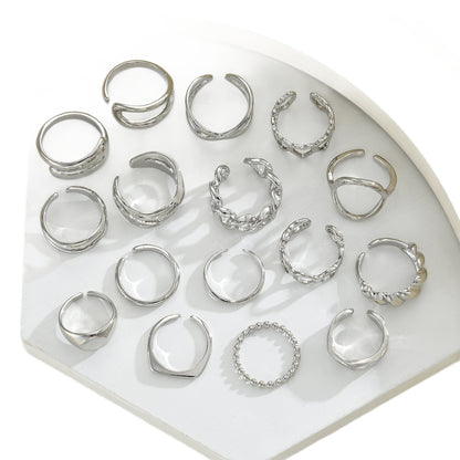 Niche-style Geometric Hollowed-out Heart Open-ring Jewelry