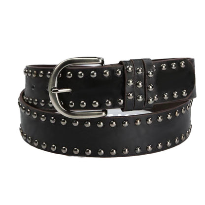 Ceinture Femme en Cuir Souple à Rivets