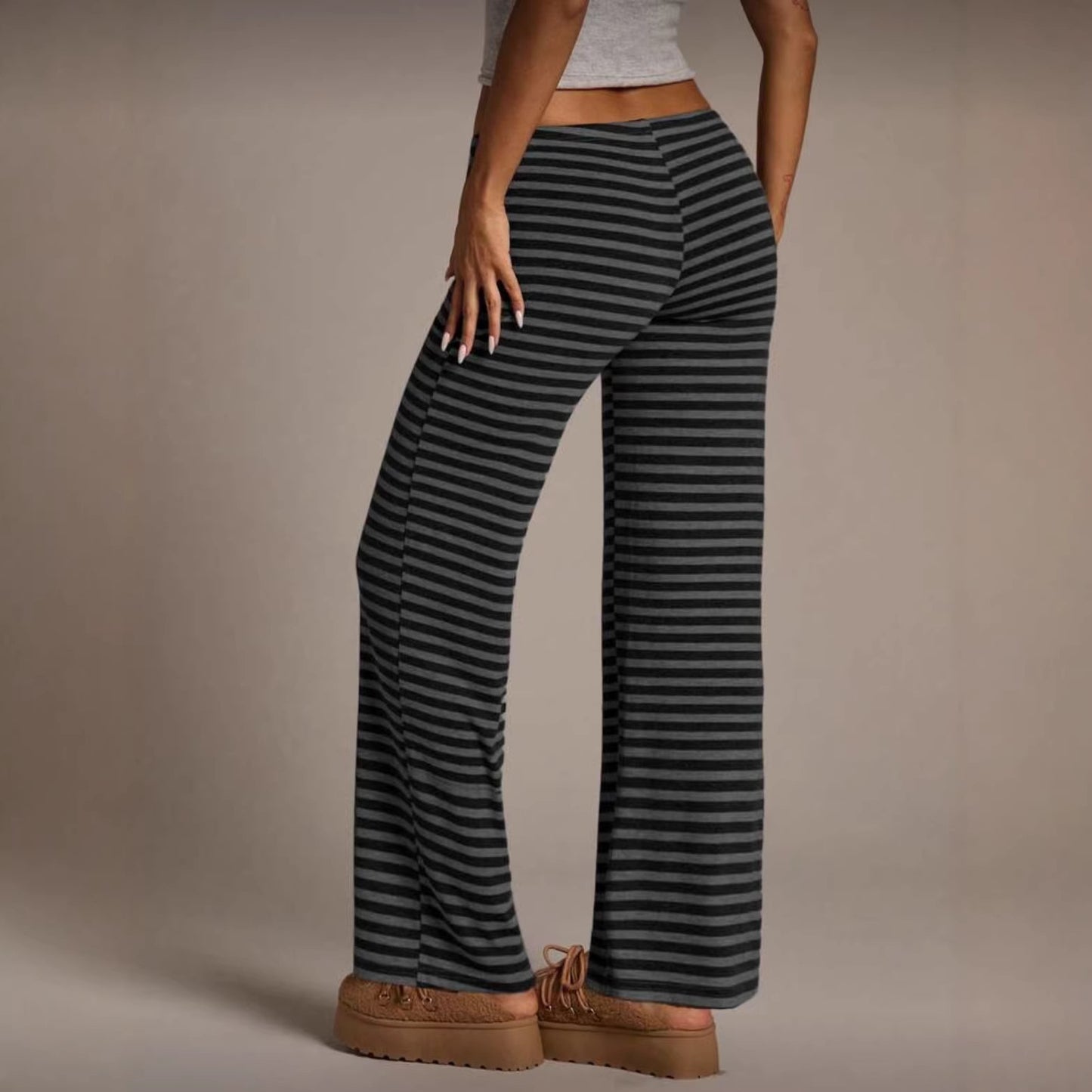 Pantalon Large Rayé Femme – Casual Chic