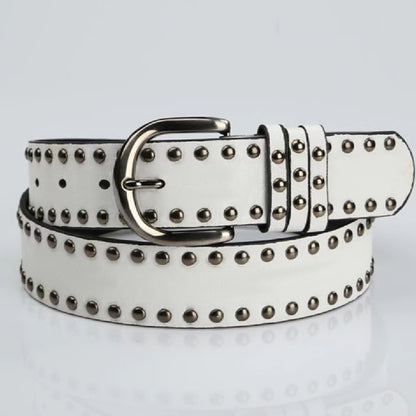 Ceinture Femme en Cuir Souple à Rivets
