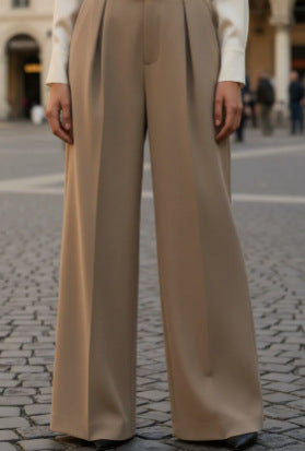 Pantalon Large Femme Élégant avec Ceinture