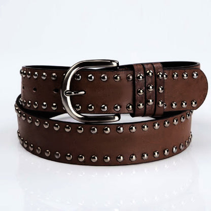 Ceinture Femme en Cuir Souple à Rivets