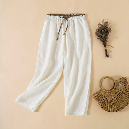 Pantalon Femme en Lin Coupe Ample
