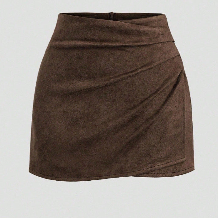Jupe courte drapée asymétrique pour femme