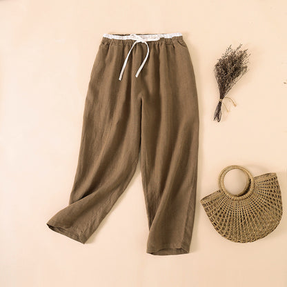 Pantalon Femme en Lin Coupe Ample