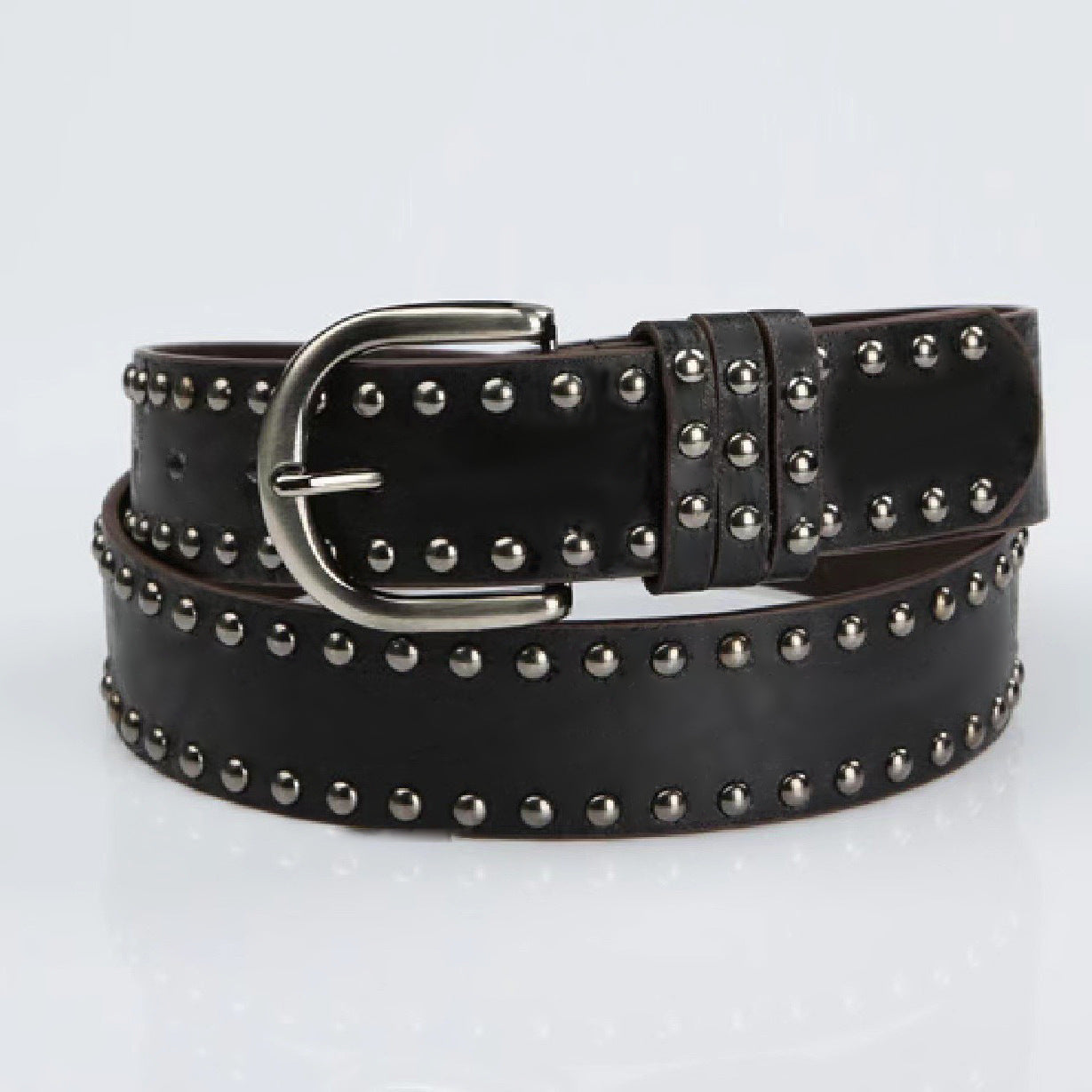 Ceinture Femme en Cuir Souple à Rivets