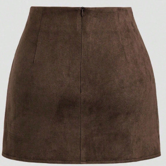 Jupe courte drapée asymétrique pour femme
