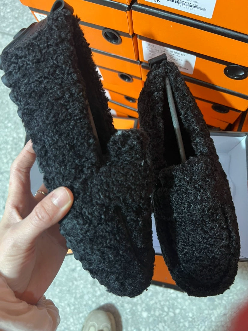 Mocassins en peluche pour femme