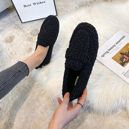 Mocassins en peluche pour femme