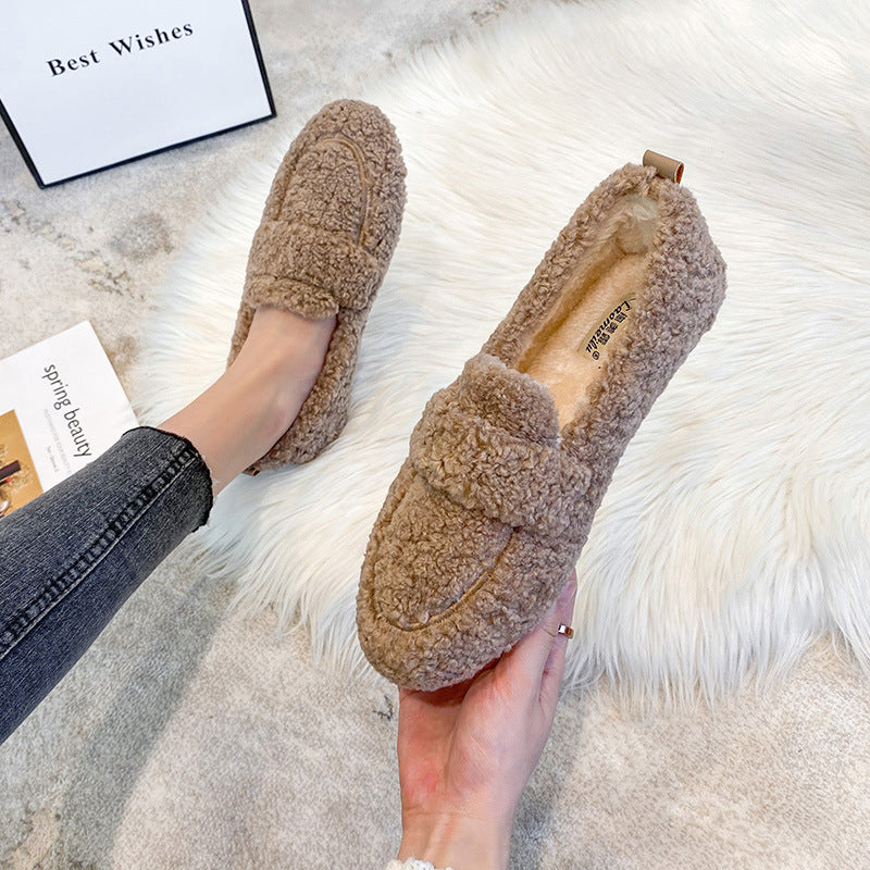 Mocassins en peluche pour femme