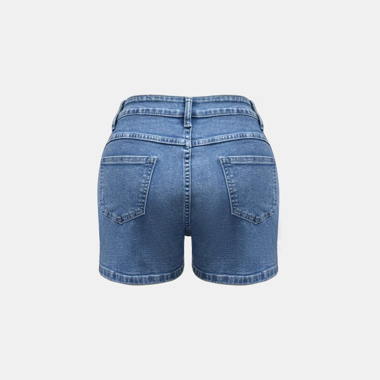 Short court en jean cargo taille haute pour femme