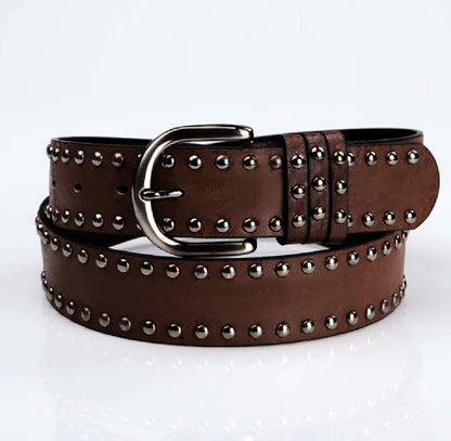 Ceinture Femme en Cuir Souple à Rivets