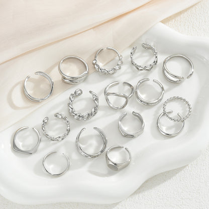 Niche-style Geometric Hollowed-out Heart Open-ring Jewelry