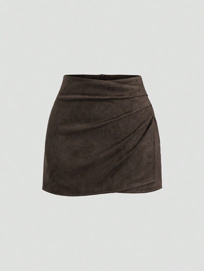 Jupe courte drapée asymétrique pour femme