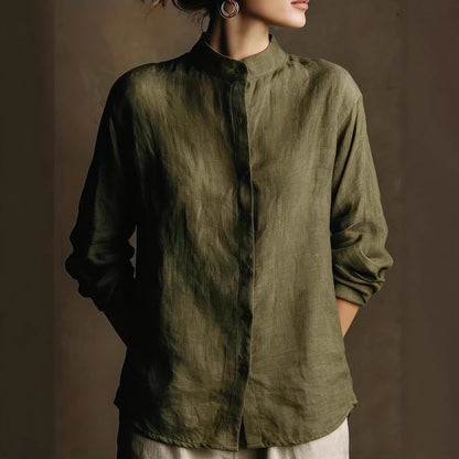 Chemise Femme en Coton et Lin – Style Rétro Chic