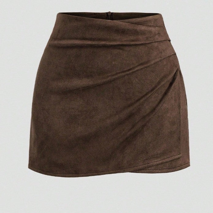 Jupe courte drapée asymétrique pour femme