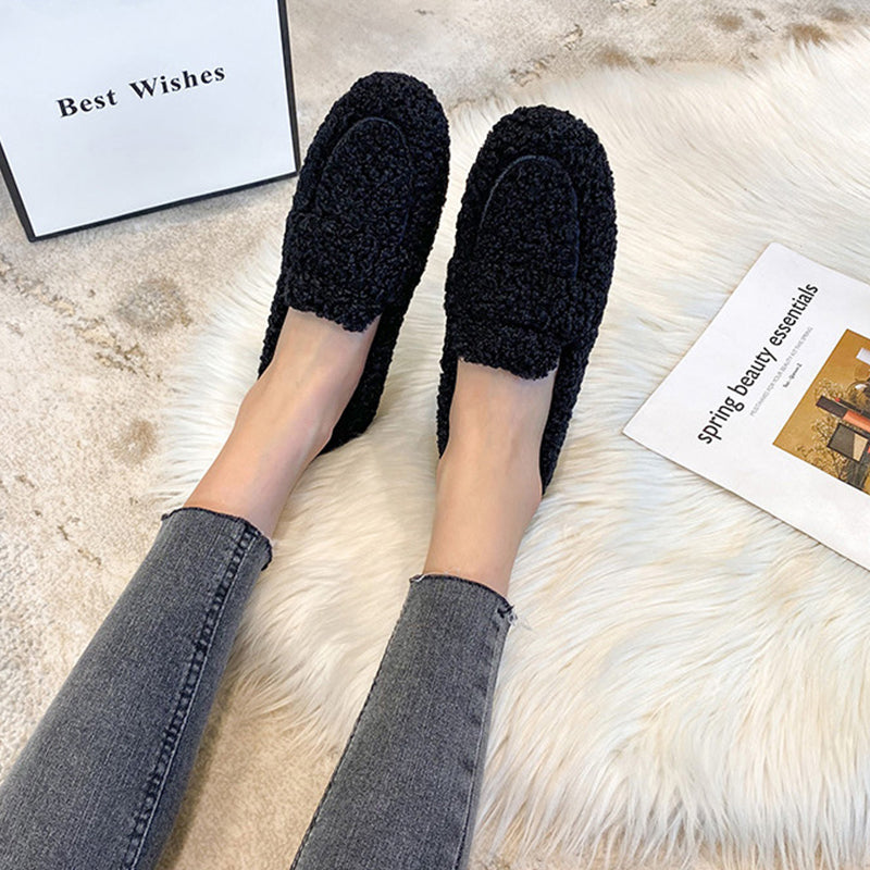 Mocassins en peluche pour femme